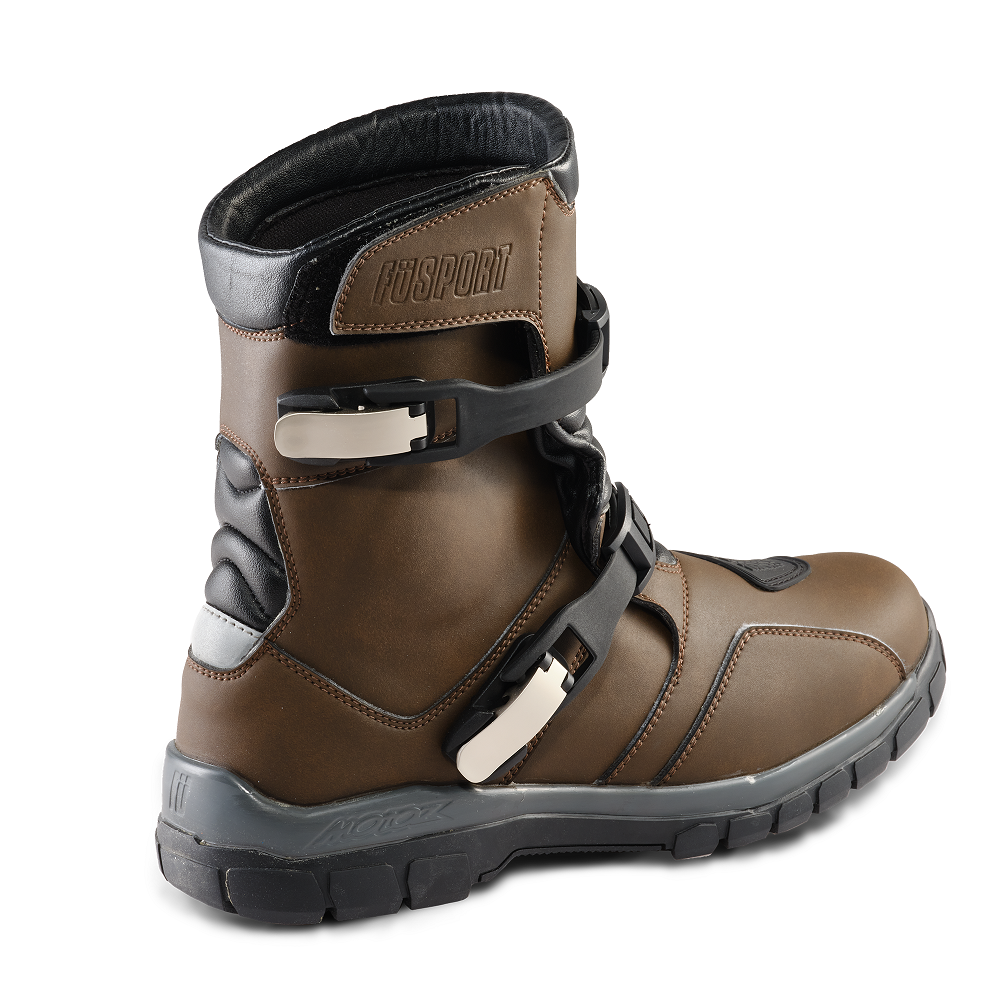 Fusport Simpson X Motoz Brown High Adventure Motorcycle Boots - Men's US 12 / EU 45